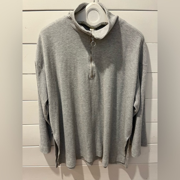 🩶 Ribbed Zip Collar Sweater – H&M – Size XL - Picture 1 of 9